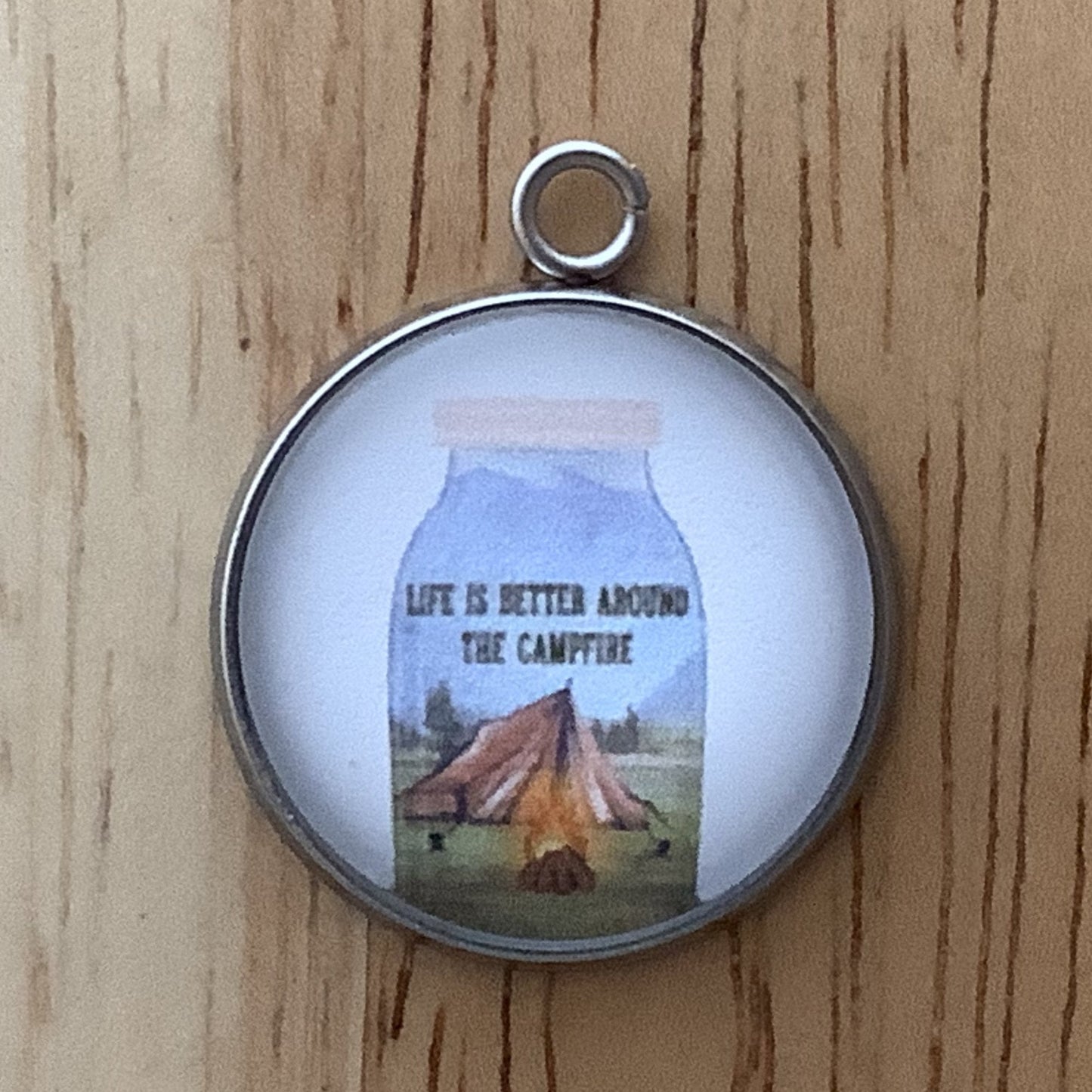 For the Love of Camping Glass Cabochon Charms - ILikeWorms