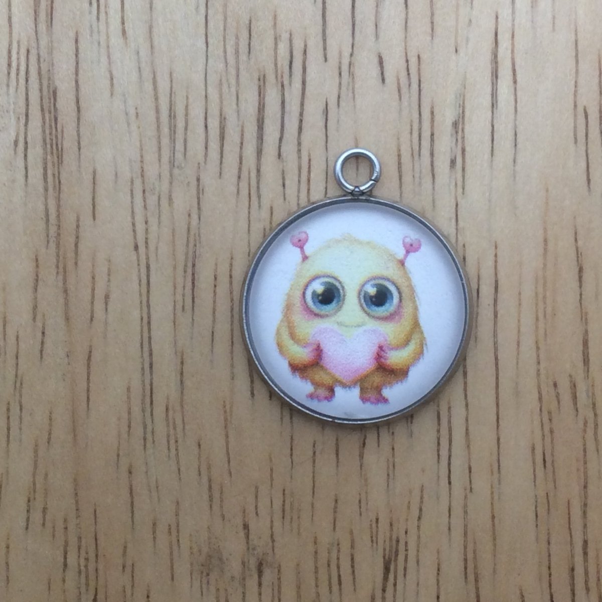 cute monster valentine glass cabochon charm