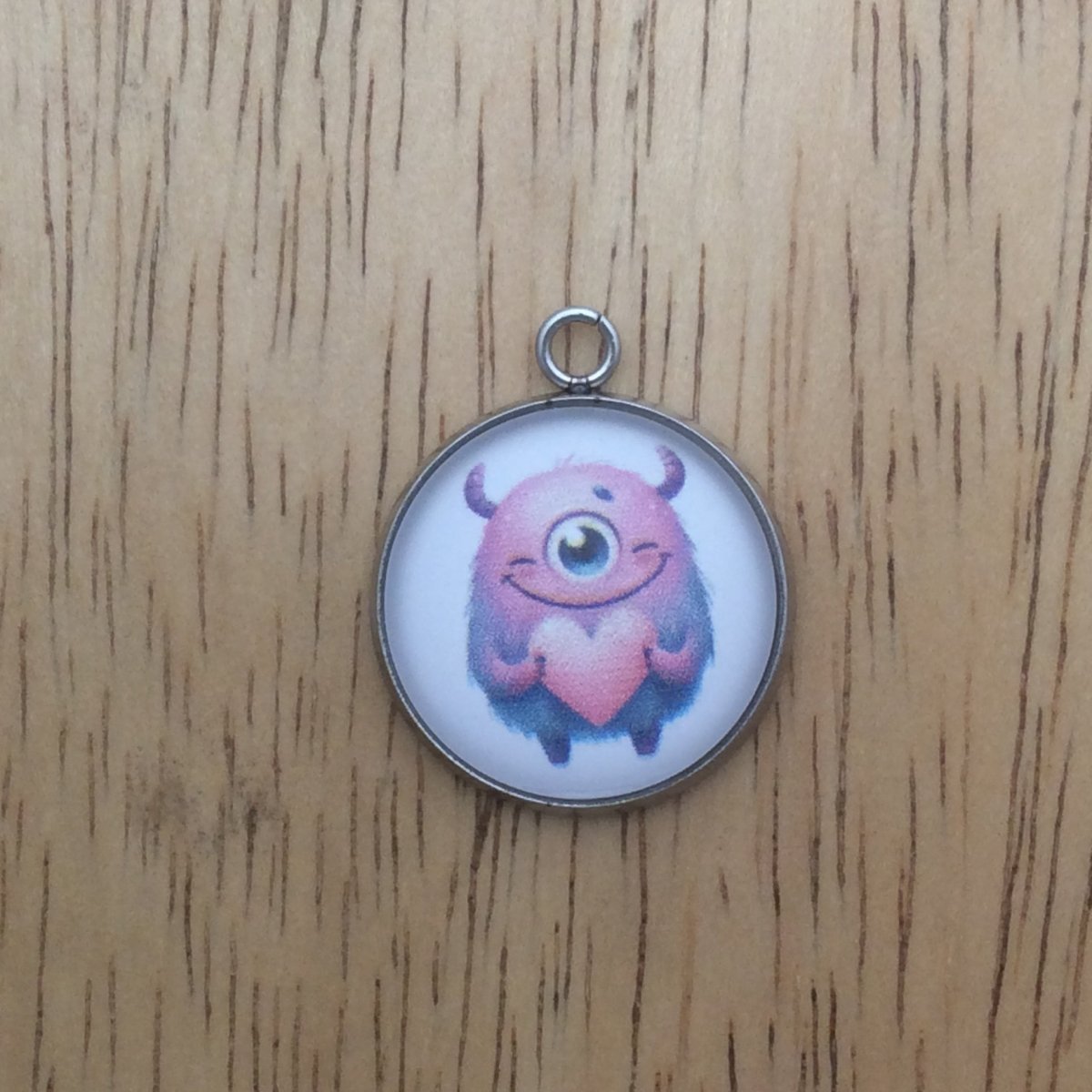 cute monster valentine glass cabochon charm