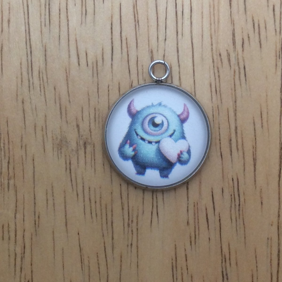 cute monster valentine glass cabochon charm