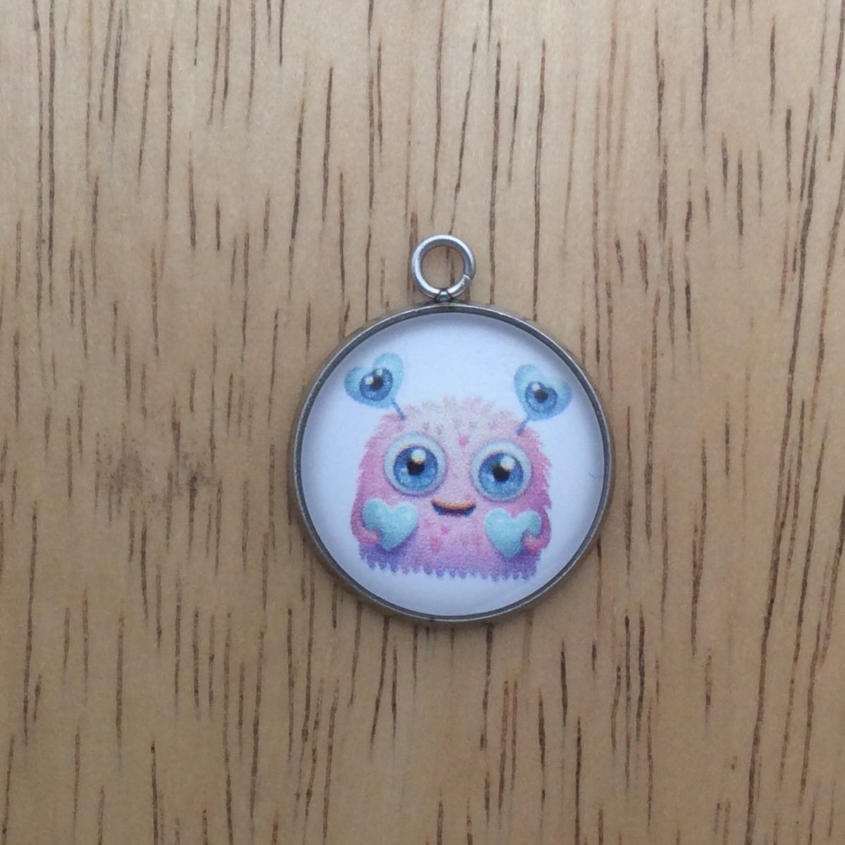 cute monster valentine glass cabochon charm