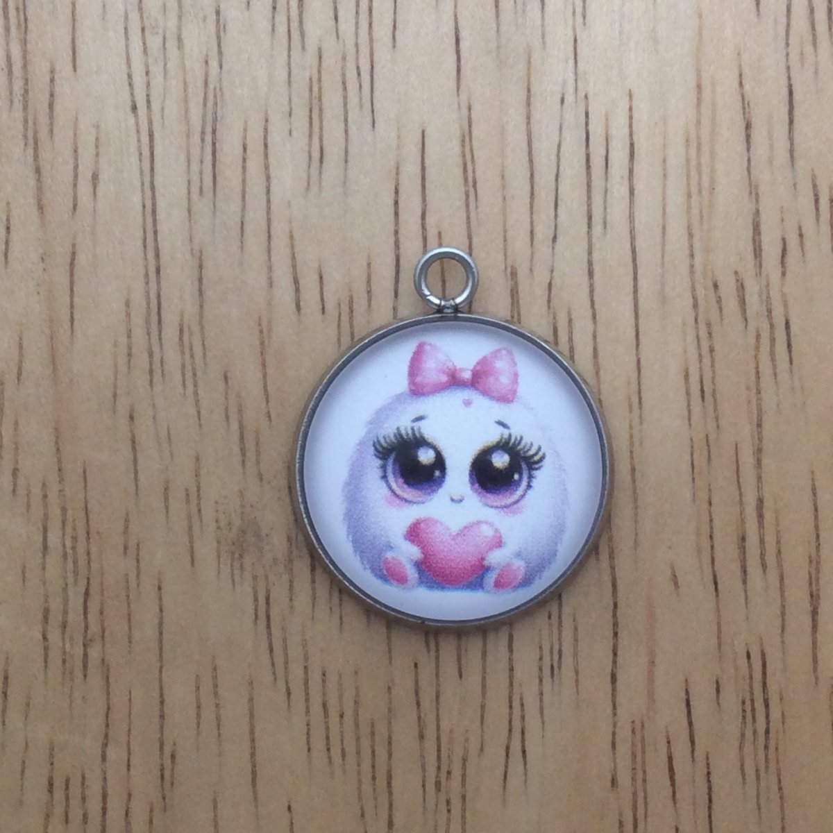 cute monster valentine glass cabochon charm