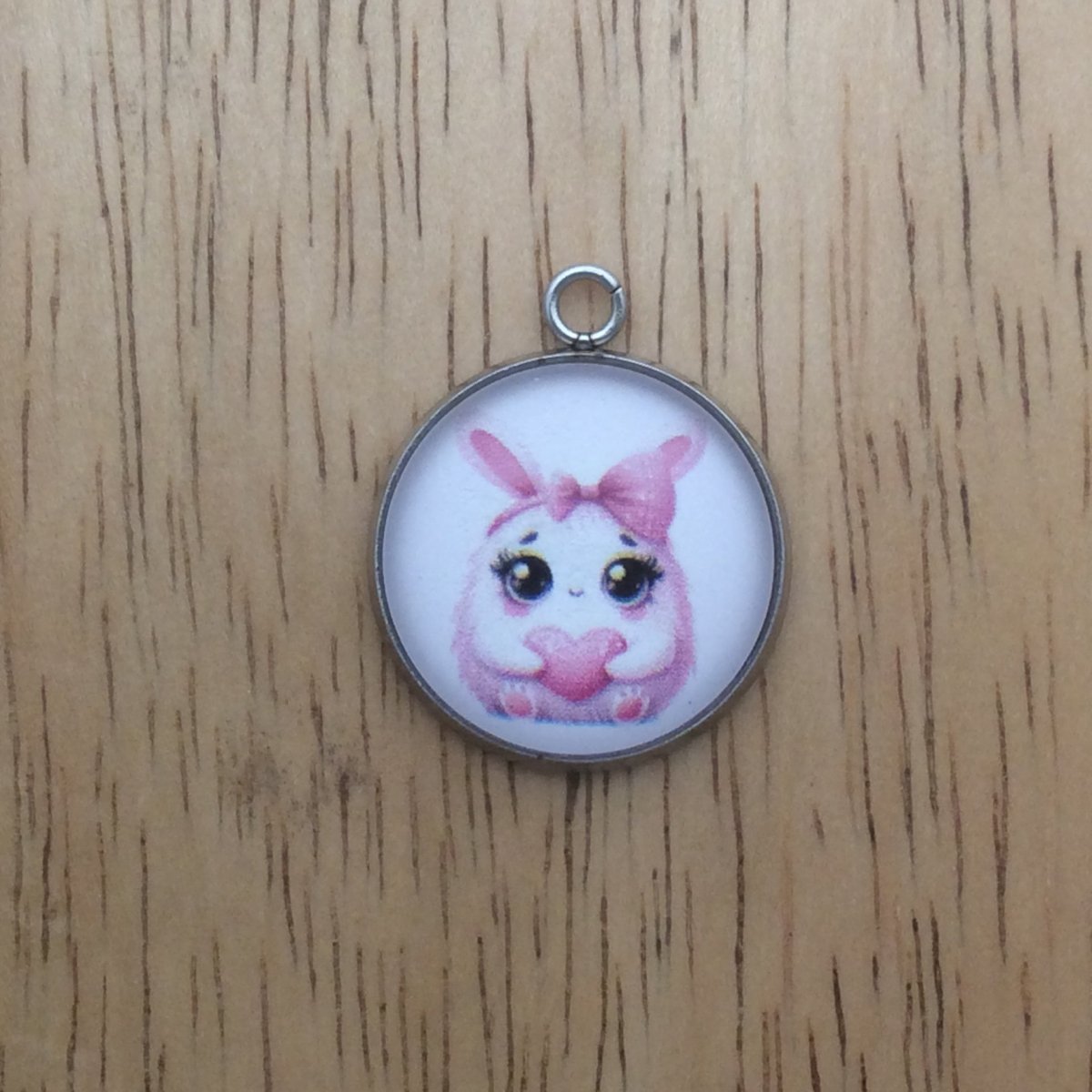 cute monster valentine glass cabochon charm