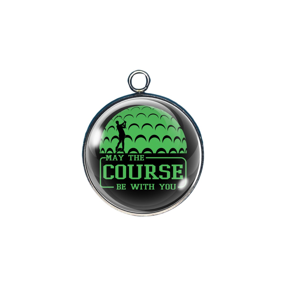 golf glass cabochon charm