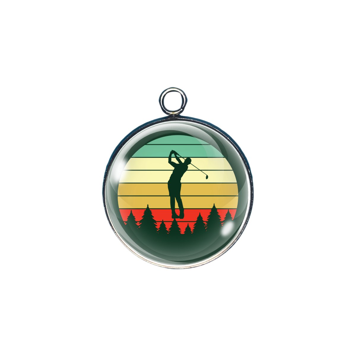 golf glass cabochon charm