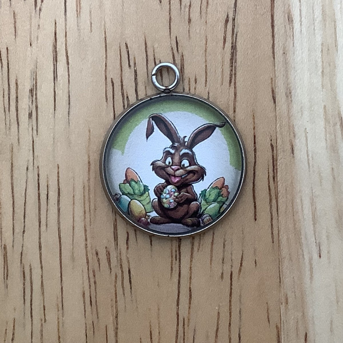 a Grinchy looking chocolate bunny