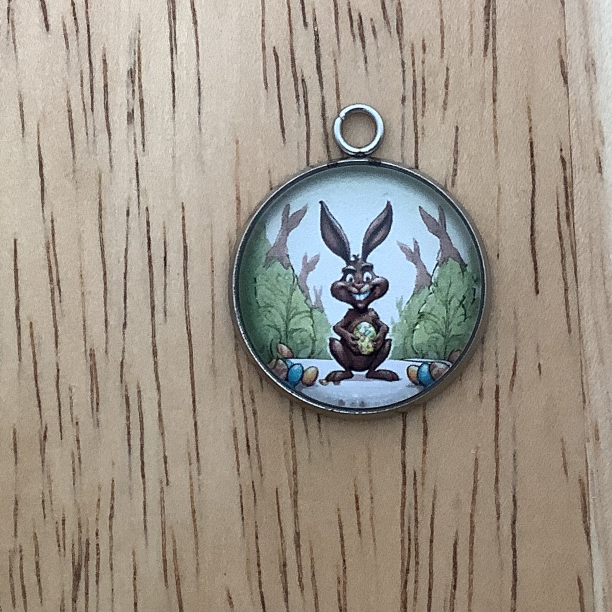 a chocolate grincher bunny  with an easter egg