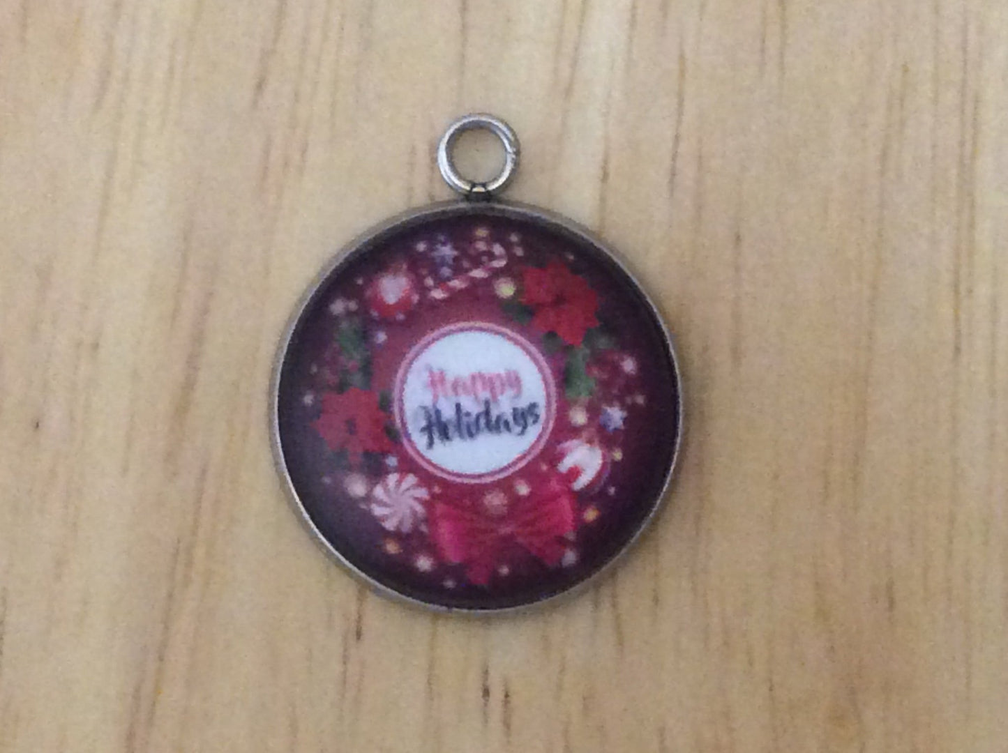 Happy Holiday Glass Cabochon Charms - ILikeWorms