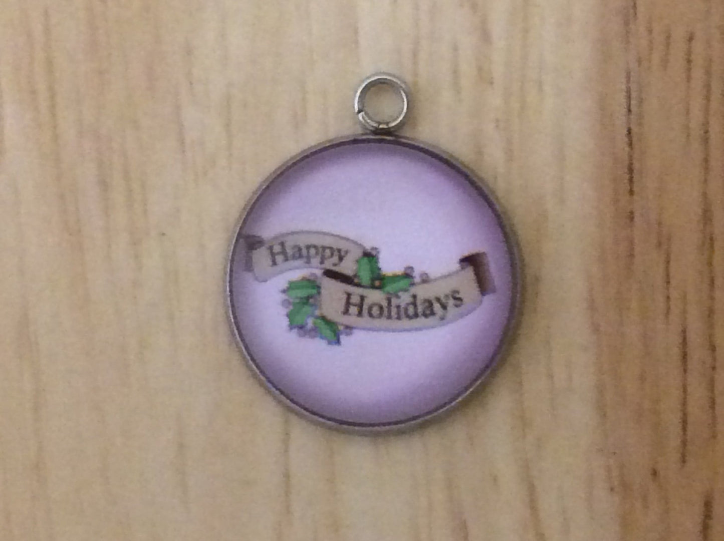 Happy Holiday Glass Cabochon Charms - ILikeWorms