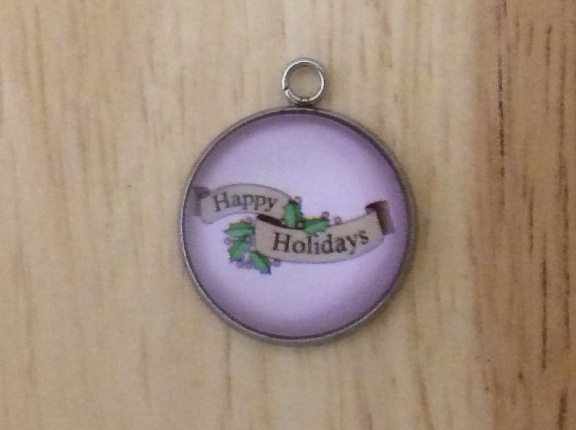 Happy Holiday Glass Cabochon Charms - ILikeWorms