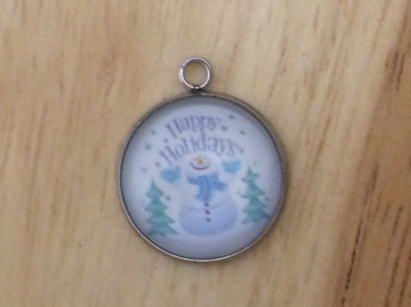 Happy Holiday Glass Cabochon Charms - ILikeWorms