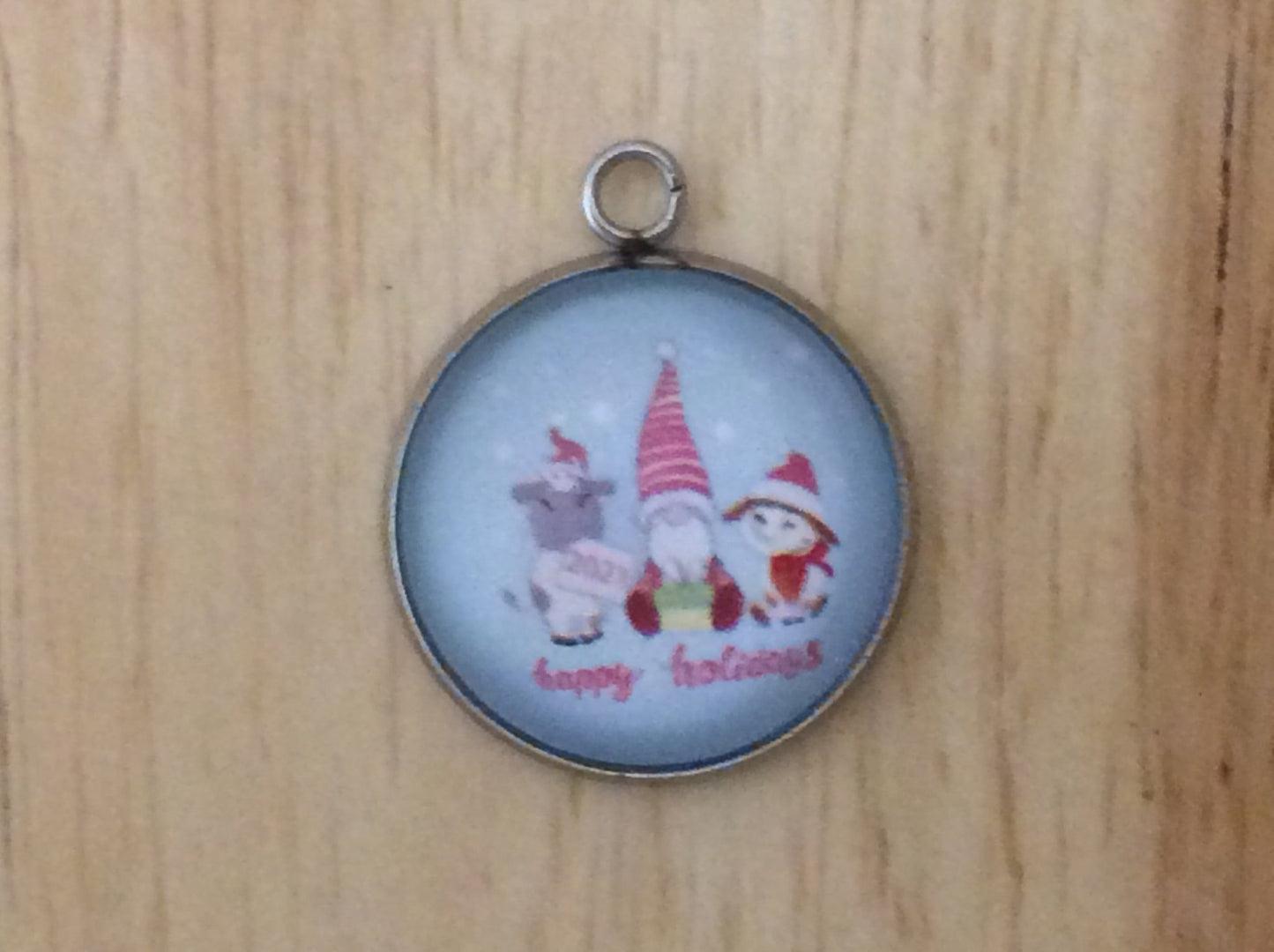 Happy Holiday Glass Cabochon Charms - ILikeWorms