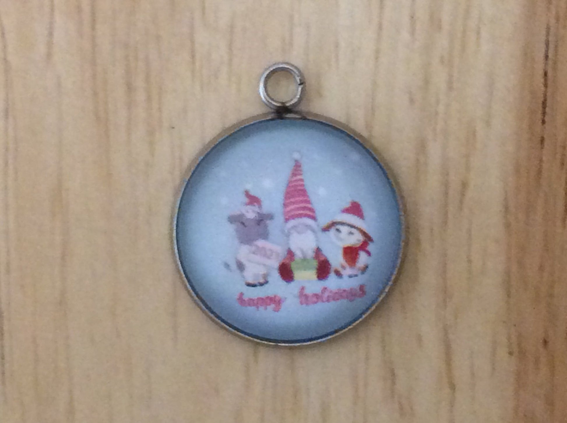 Happy Holiday Glass Cabochon Charms - ILikeWorms