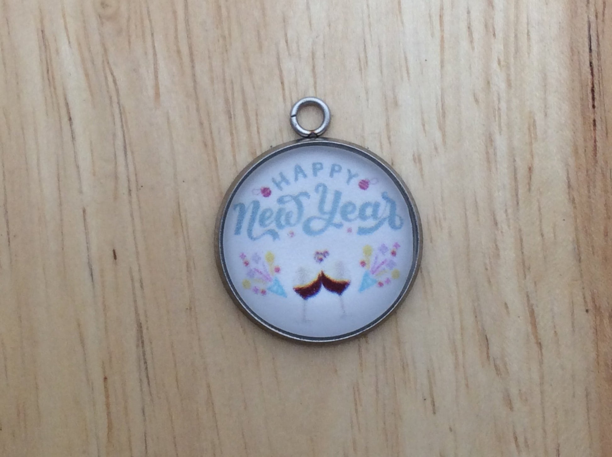 Happy New Year-2 Charms for Making Jewelry - ILikeWorms