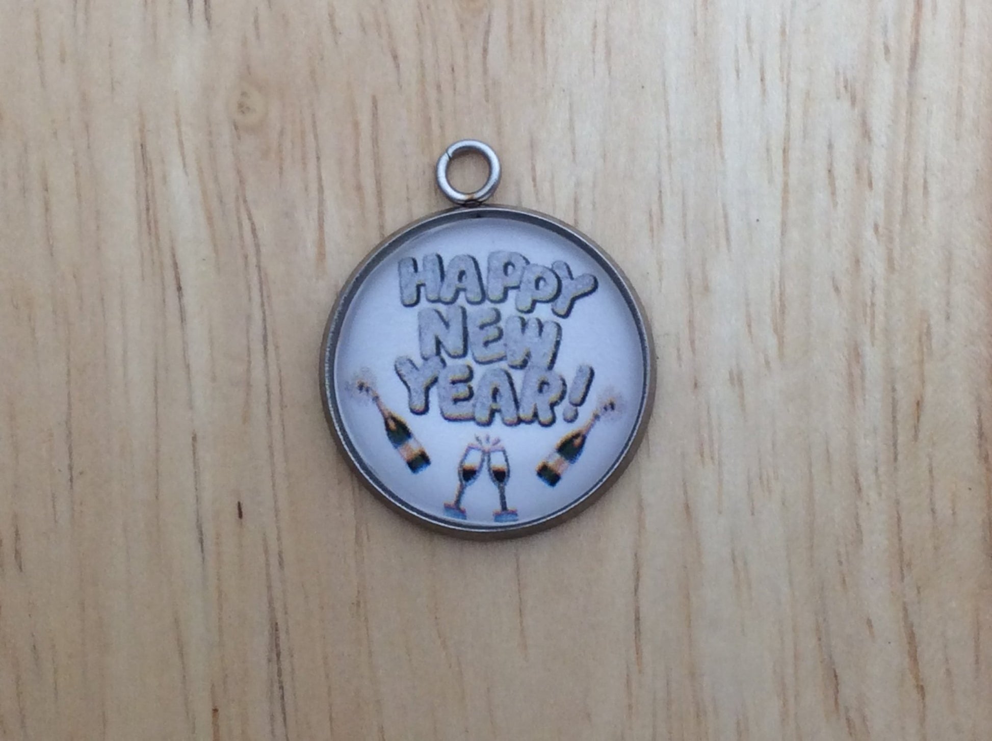 Happy New Year-2 Charms for Making Jewelry - ILikeWorms