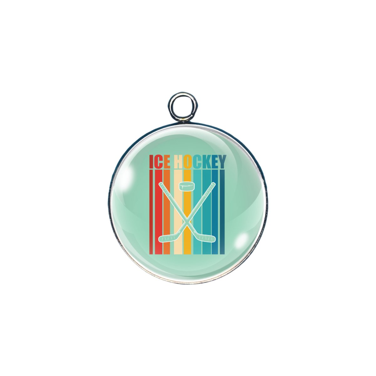 Hockey glass cabochon charm