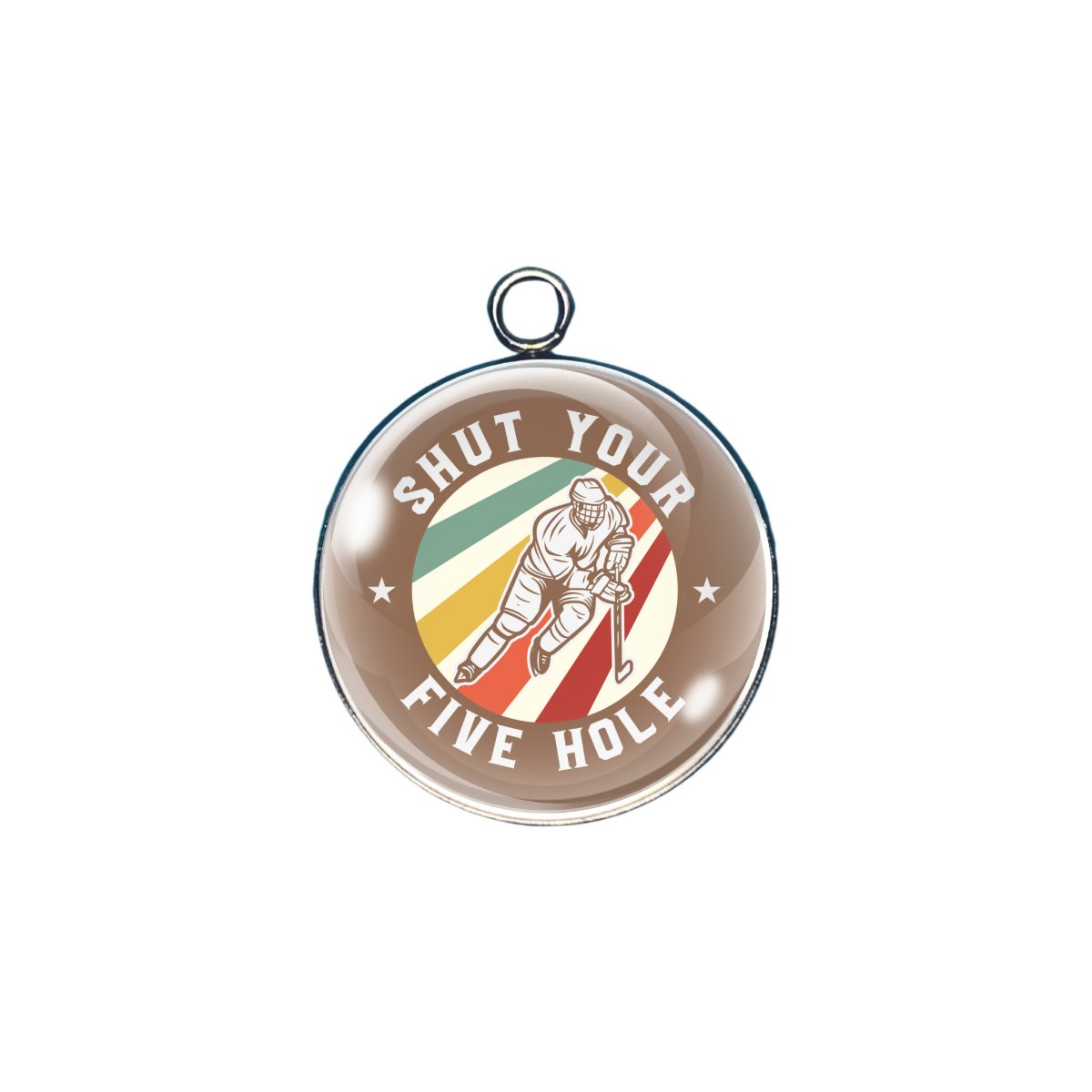 Hockey glass cabochon charm