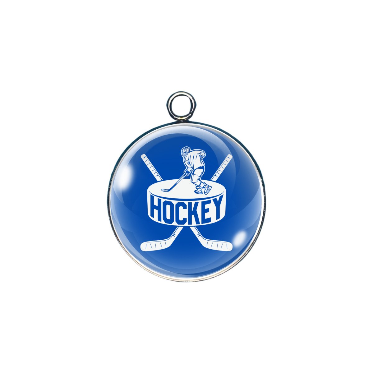 Hockey glass cabochon charm