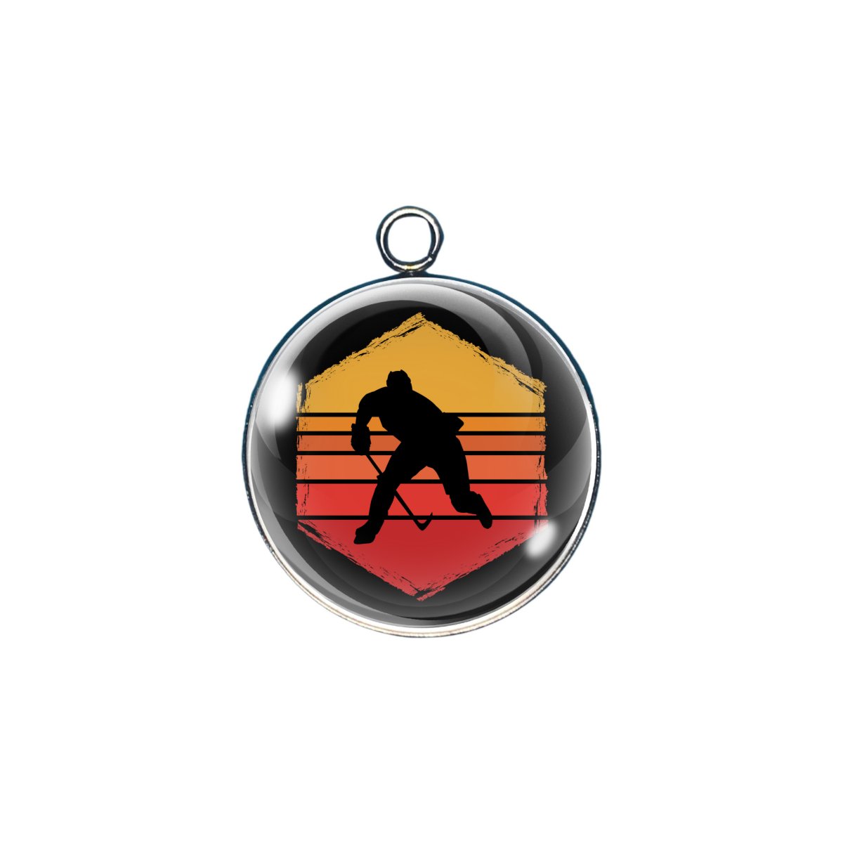 Hockey glass cabochon charm