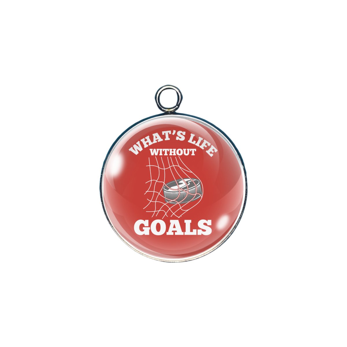 Hockey glass cabochon charm