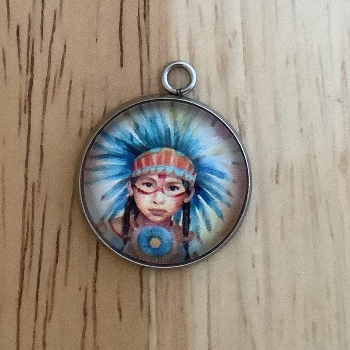 very young warrior in a headdress