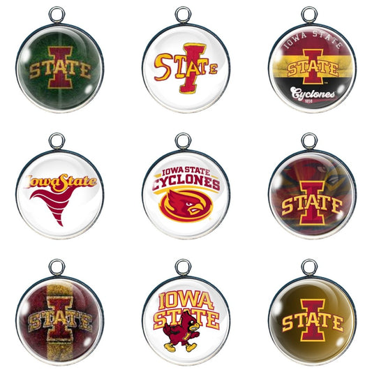 9 Iowa state cyclones glass cabochon charms