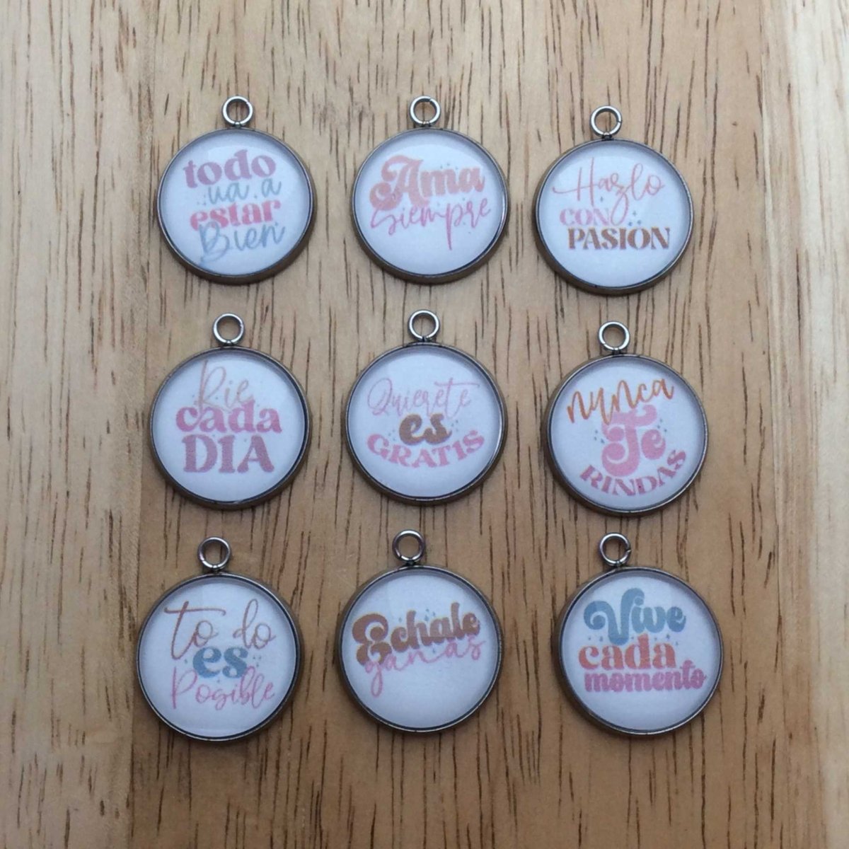 9 latina motivational glass cabochon charms