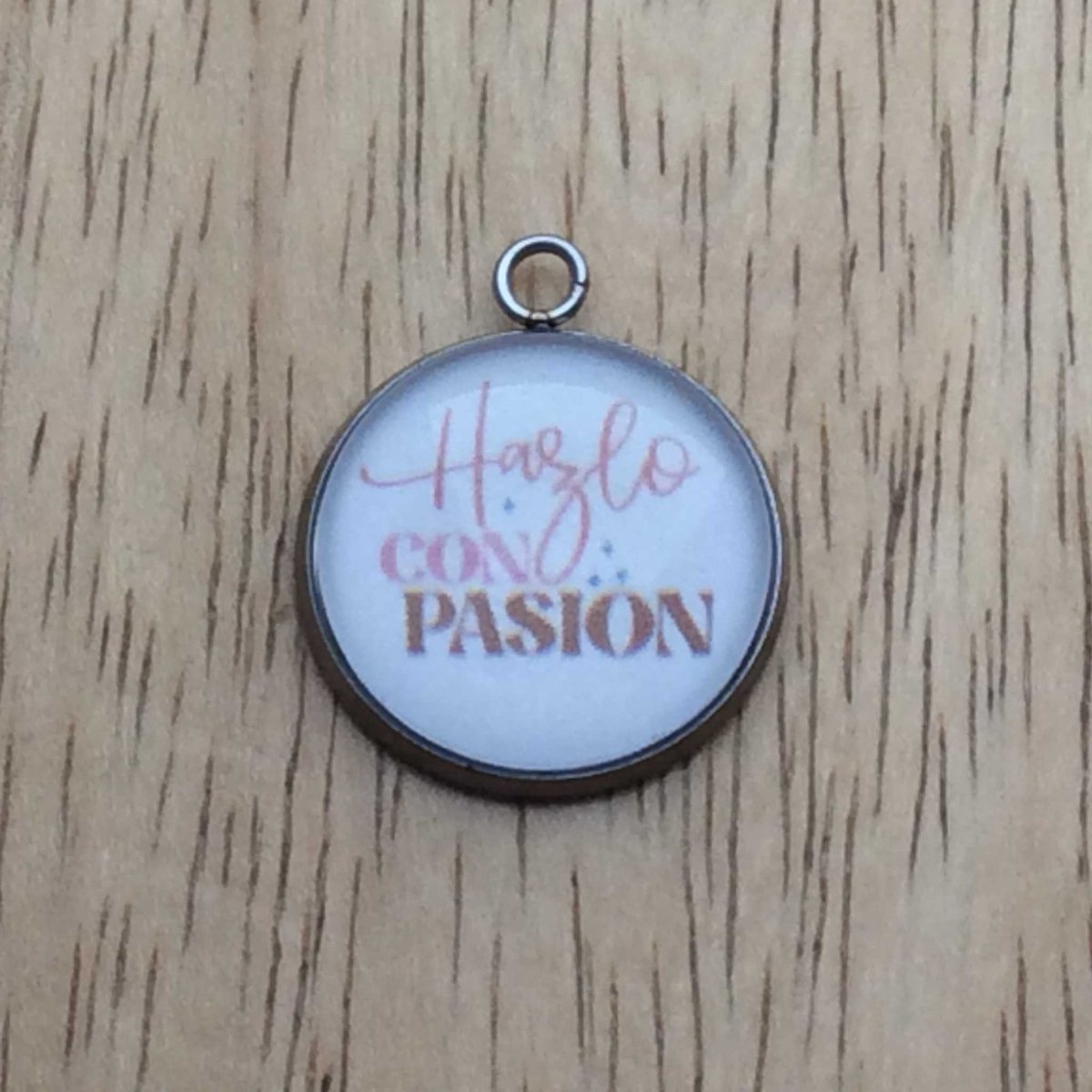 latina motivational glass cabochon charm