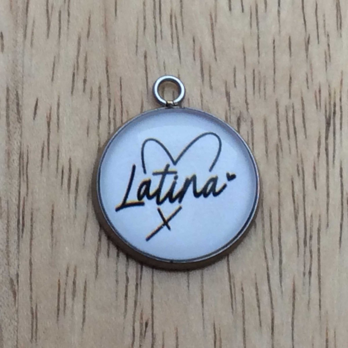 Latina Power glass cabochon charm