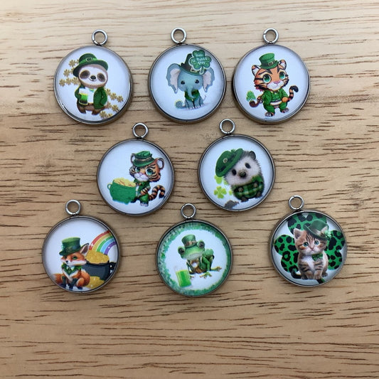 group of 8 St. Patricks Day Charms