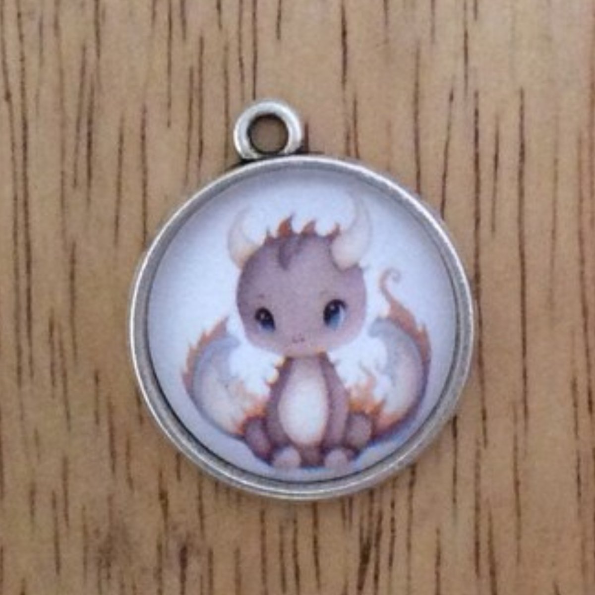 cute baby dragon glass cabochon charm