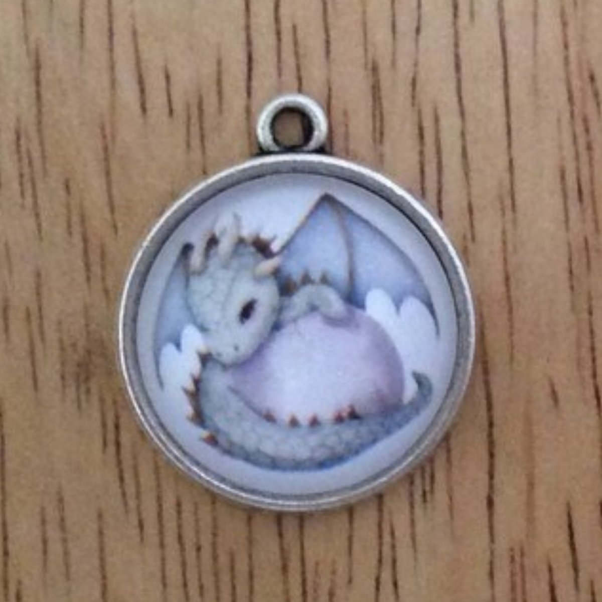 cute baby dragon glass cabochon charm