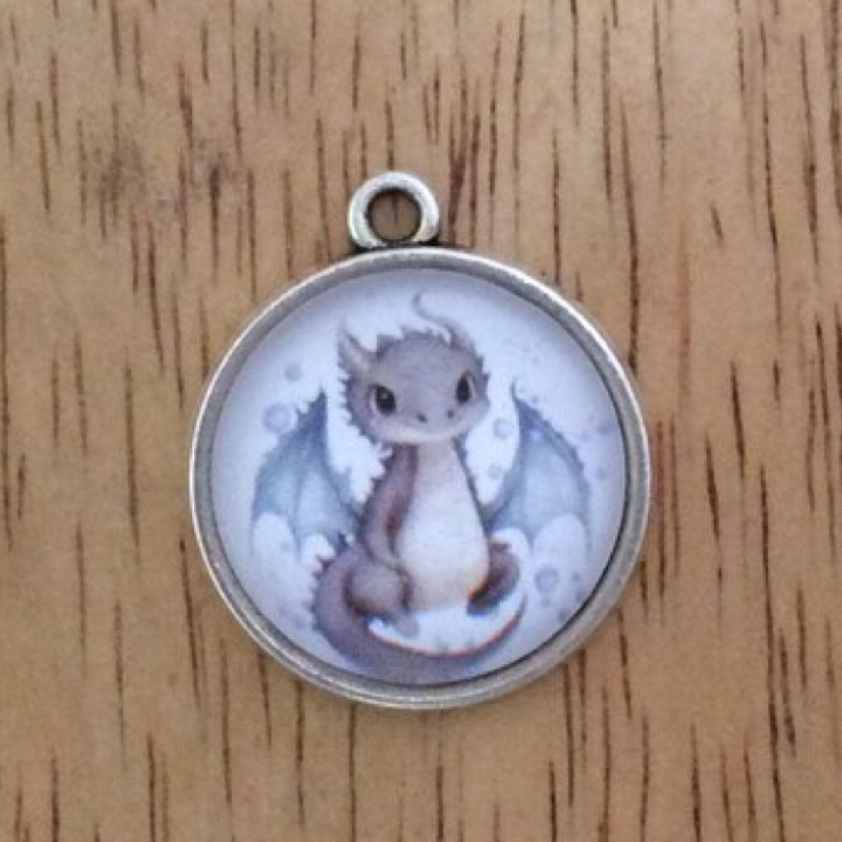 cute baby dragon glass cabochon charm