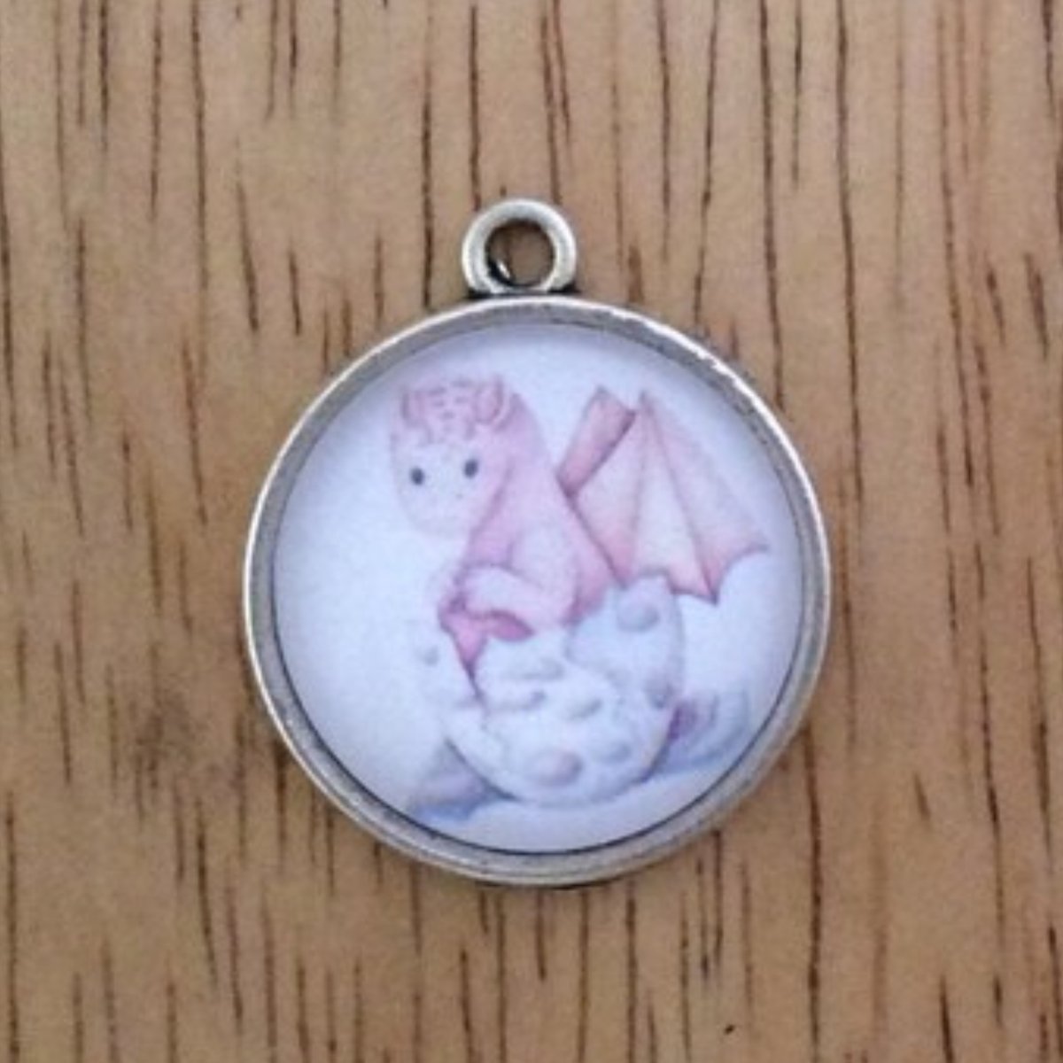 cute baby dragon glass cabochon charm