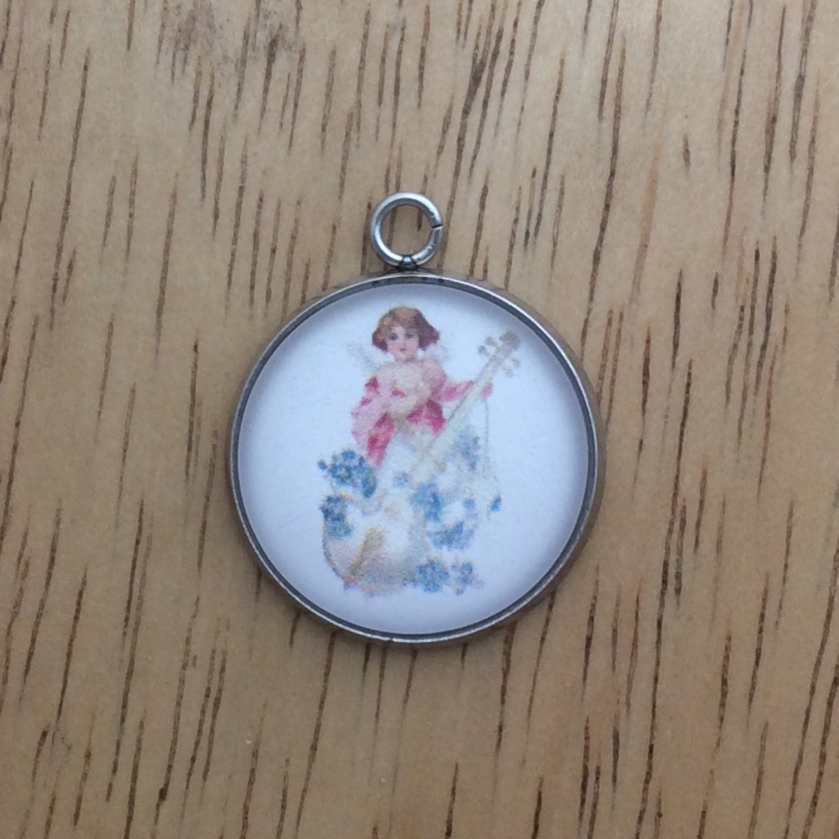 cupid valentine glass cabochon charm