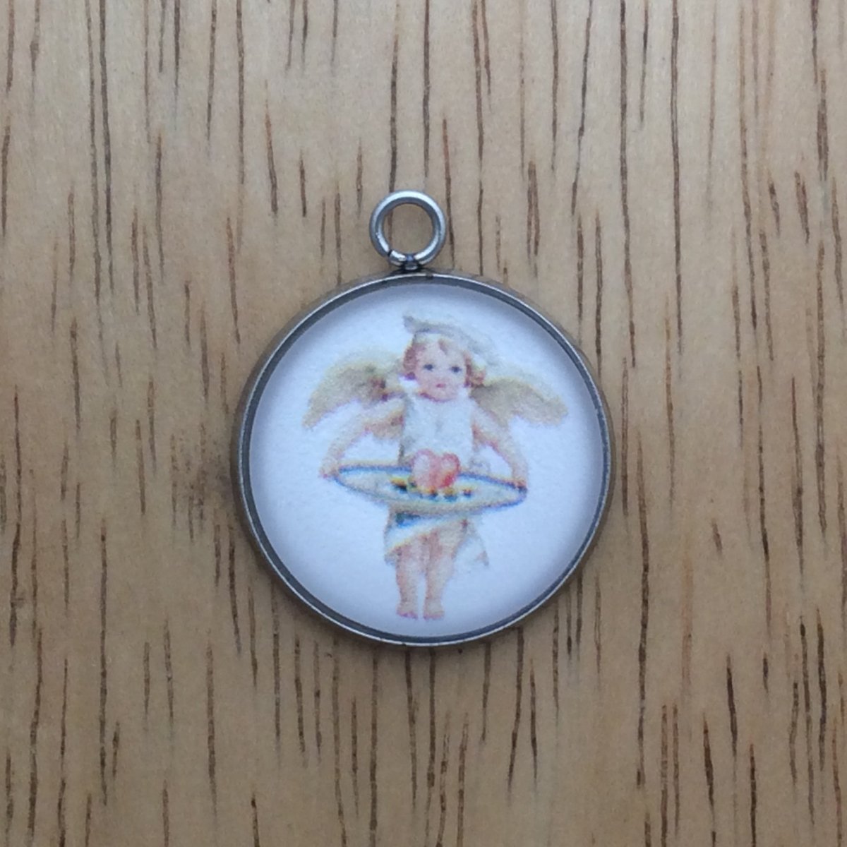 cupid valentine glass cabochon charm