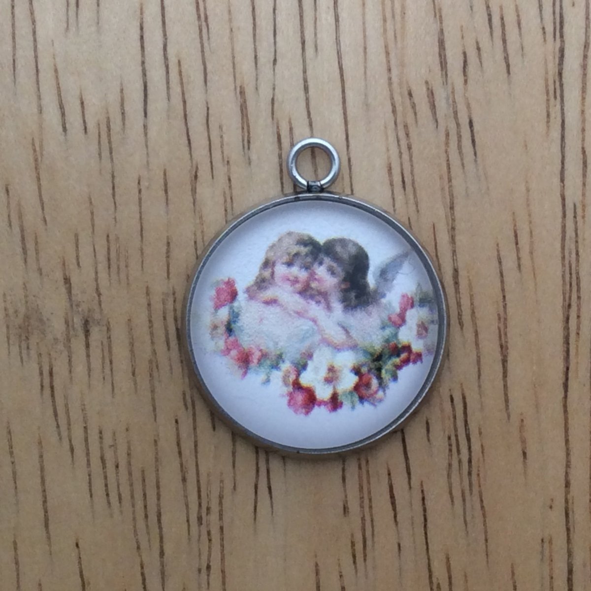 cupid valentine glass cabochon charm