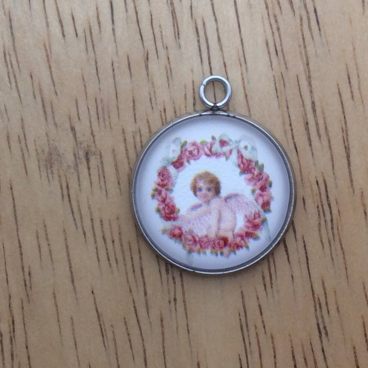 cupid valentine glass cabochon charm