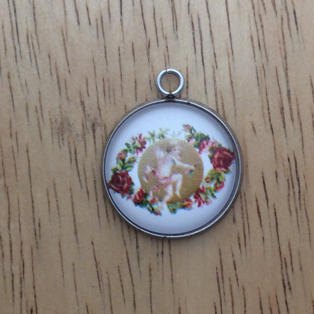 cupid valentine glass cabochon charm