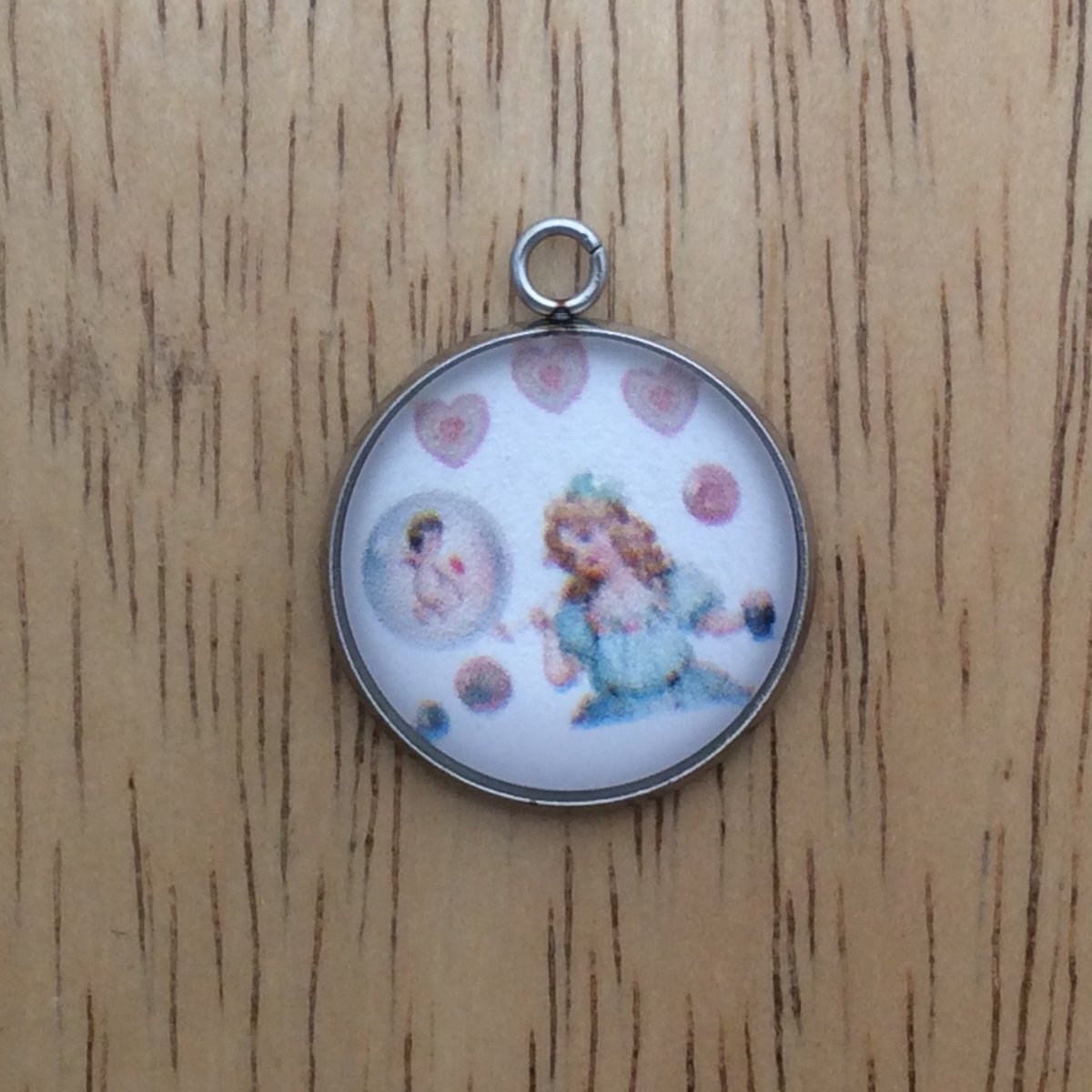 cupid valentine glass cabochon charm