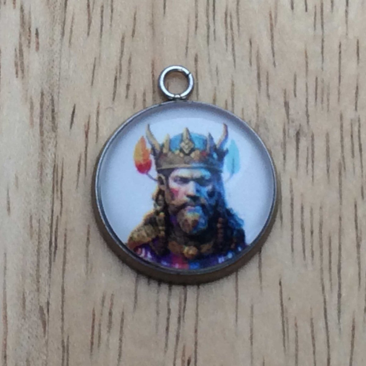 Odin, the Norse god of wisdom glass cabochon charm