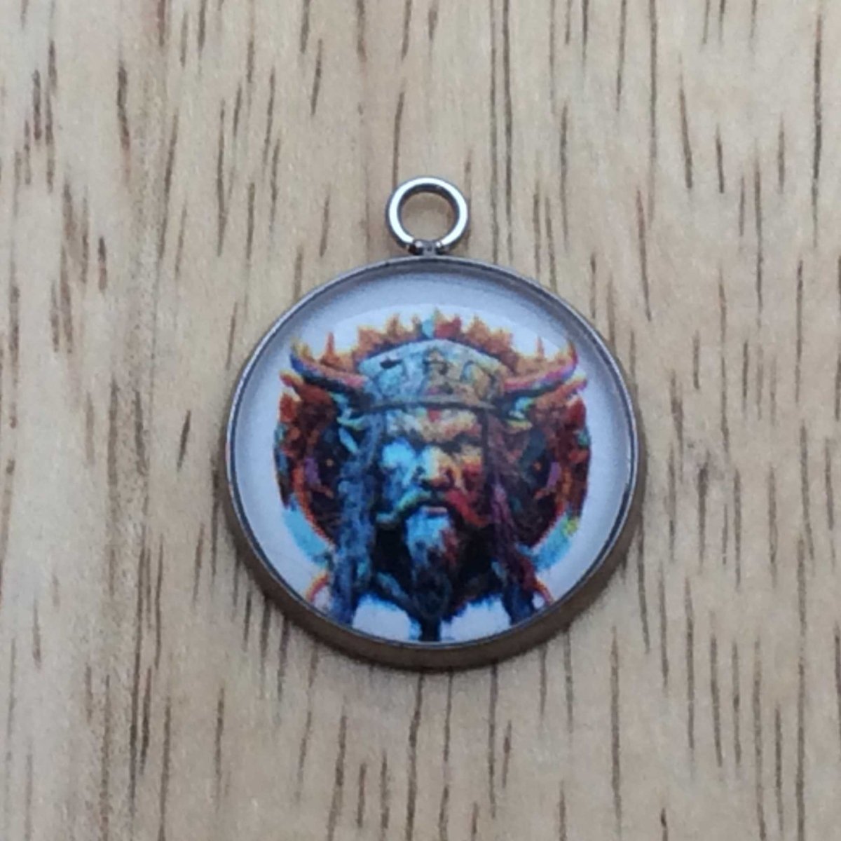 Odin, the Norse god of wisdom glass cabochon charm