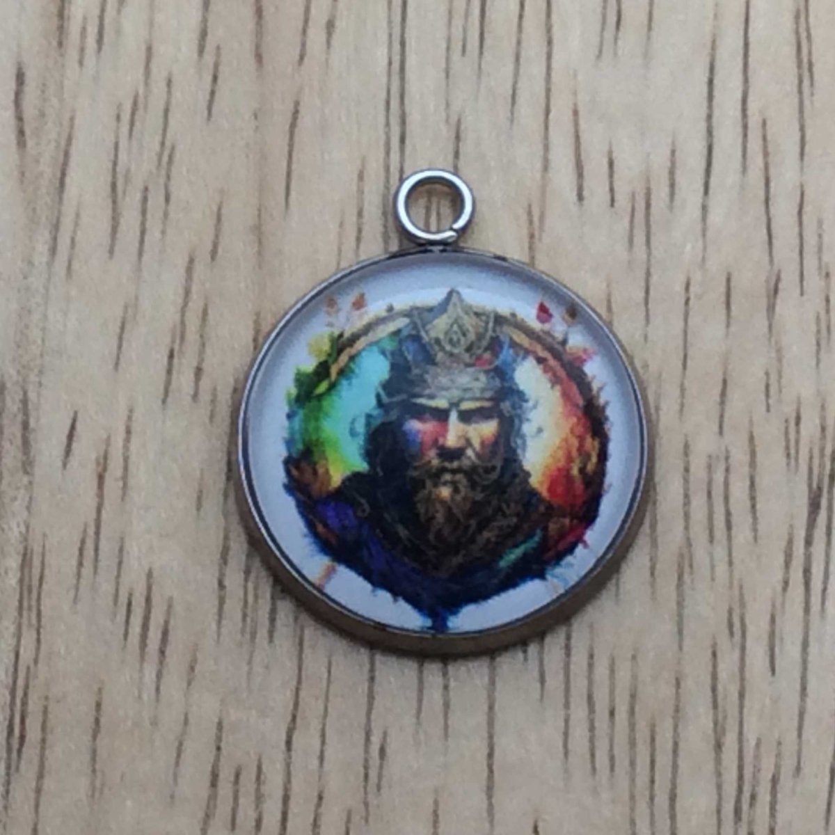 Odin, the Norse god of wisdom glass cabochon charm