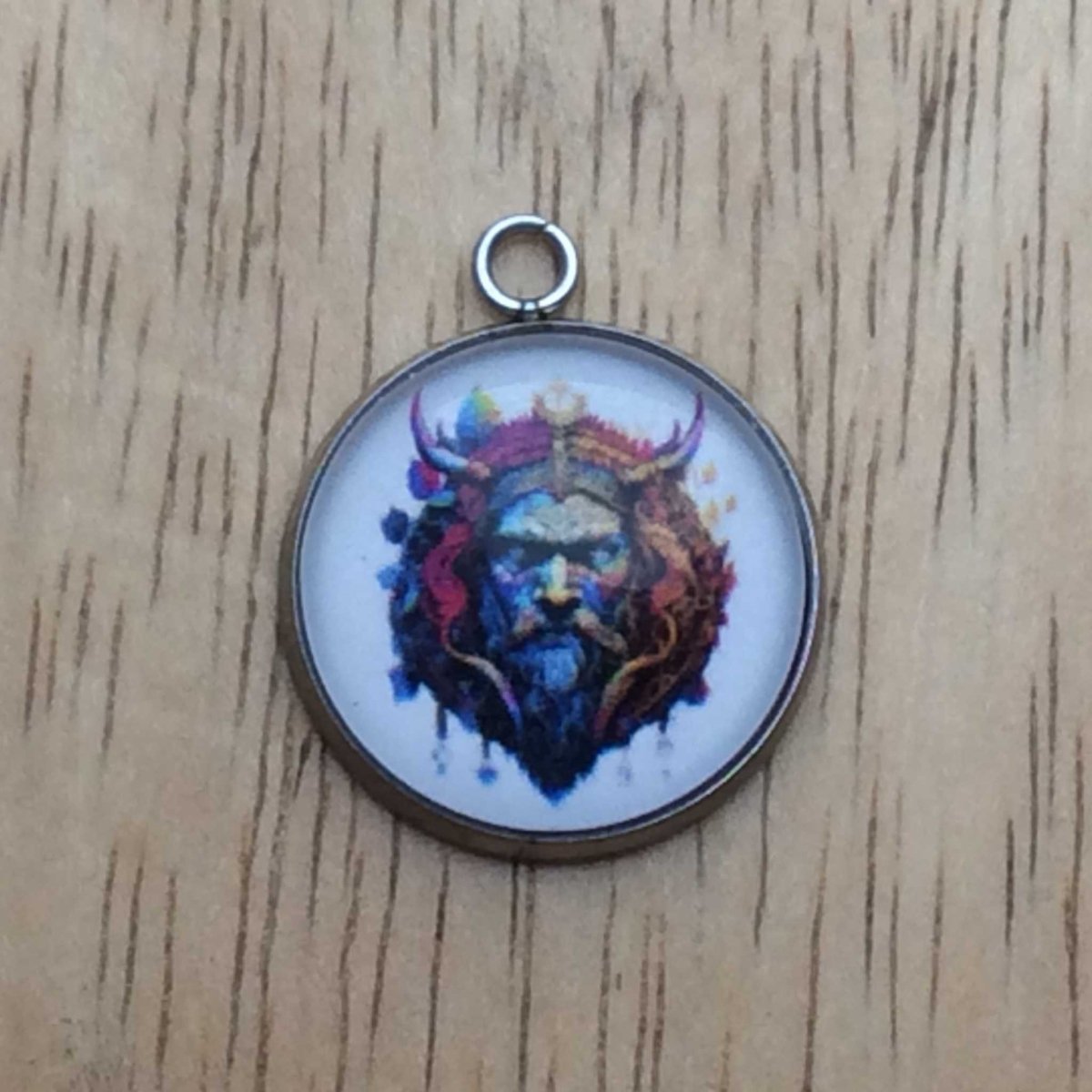 Odin, the Norse god of wisdom glass cabochon charm