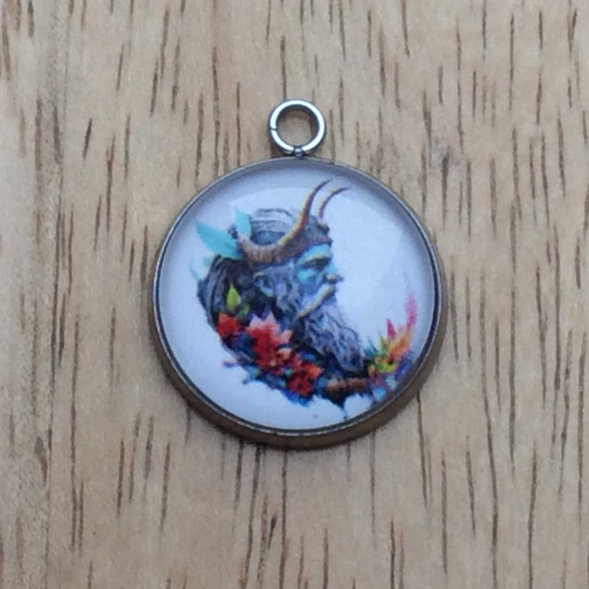 Odin, the Norse god of wisdom glass cabochon charm