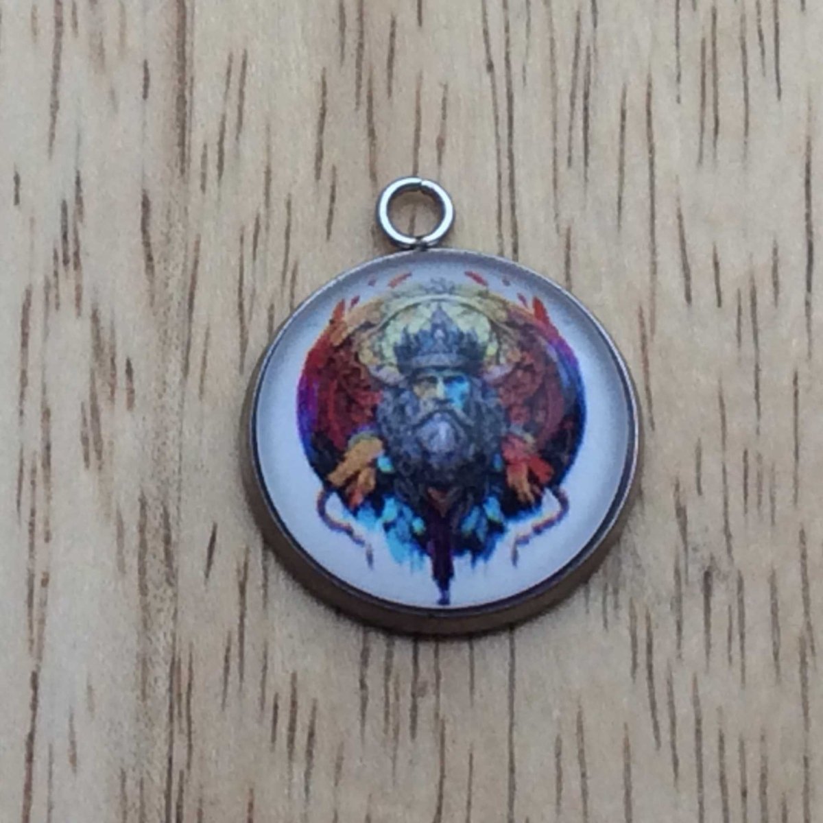 Odin, the Norse god of wisdom glass cabochon charm