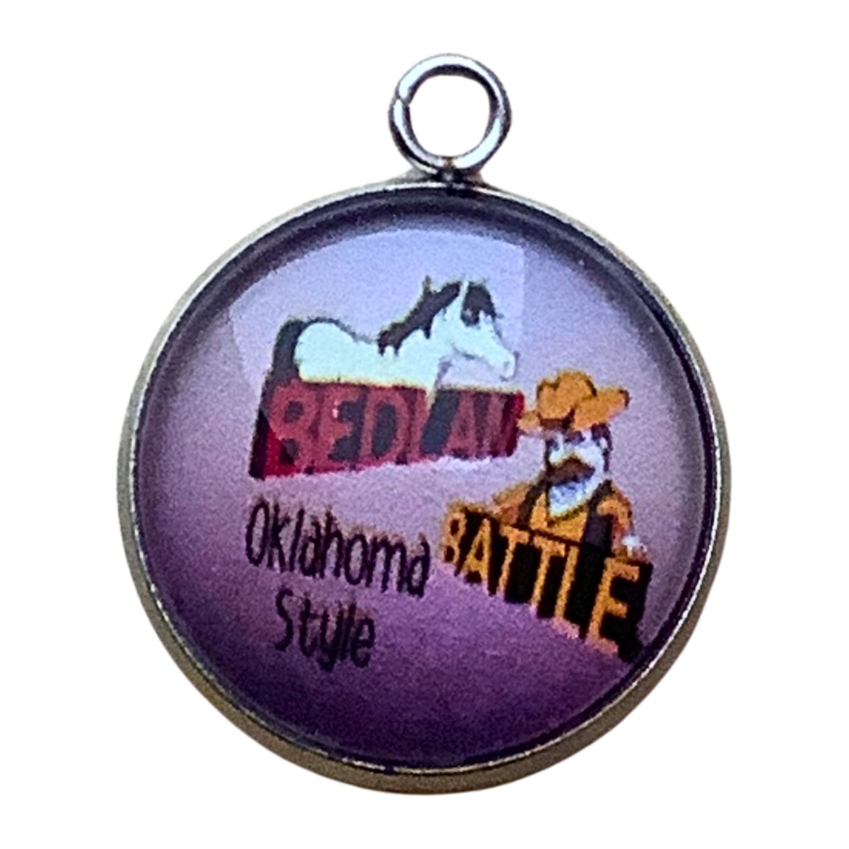 charm depicting the bedlam battle between OU and OSU