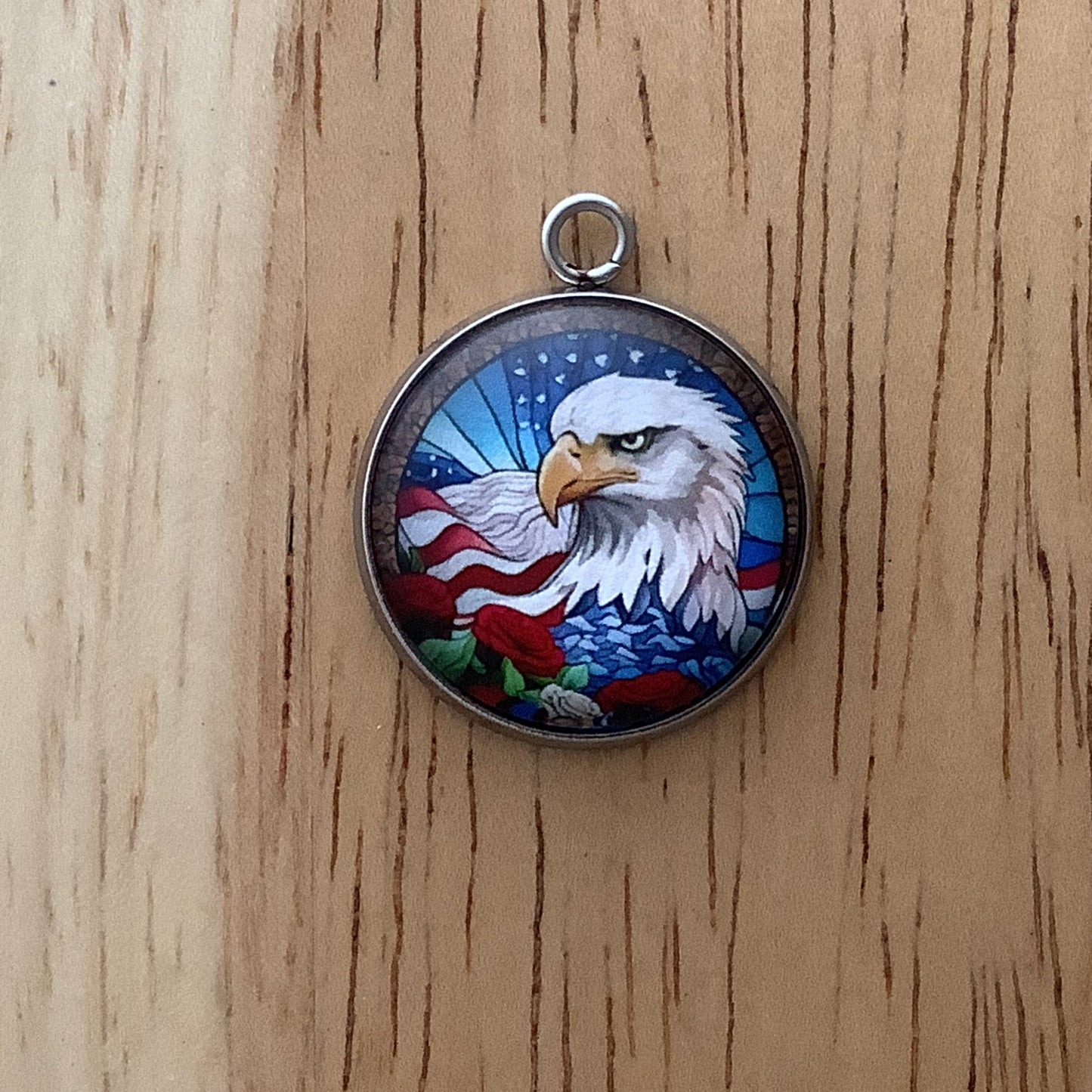 Patriotic Eagles & Flags Stained Glass Style Charms - ILikeWorms