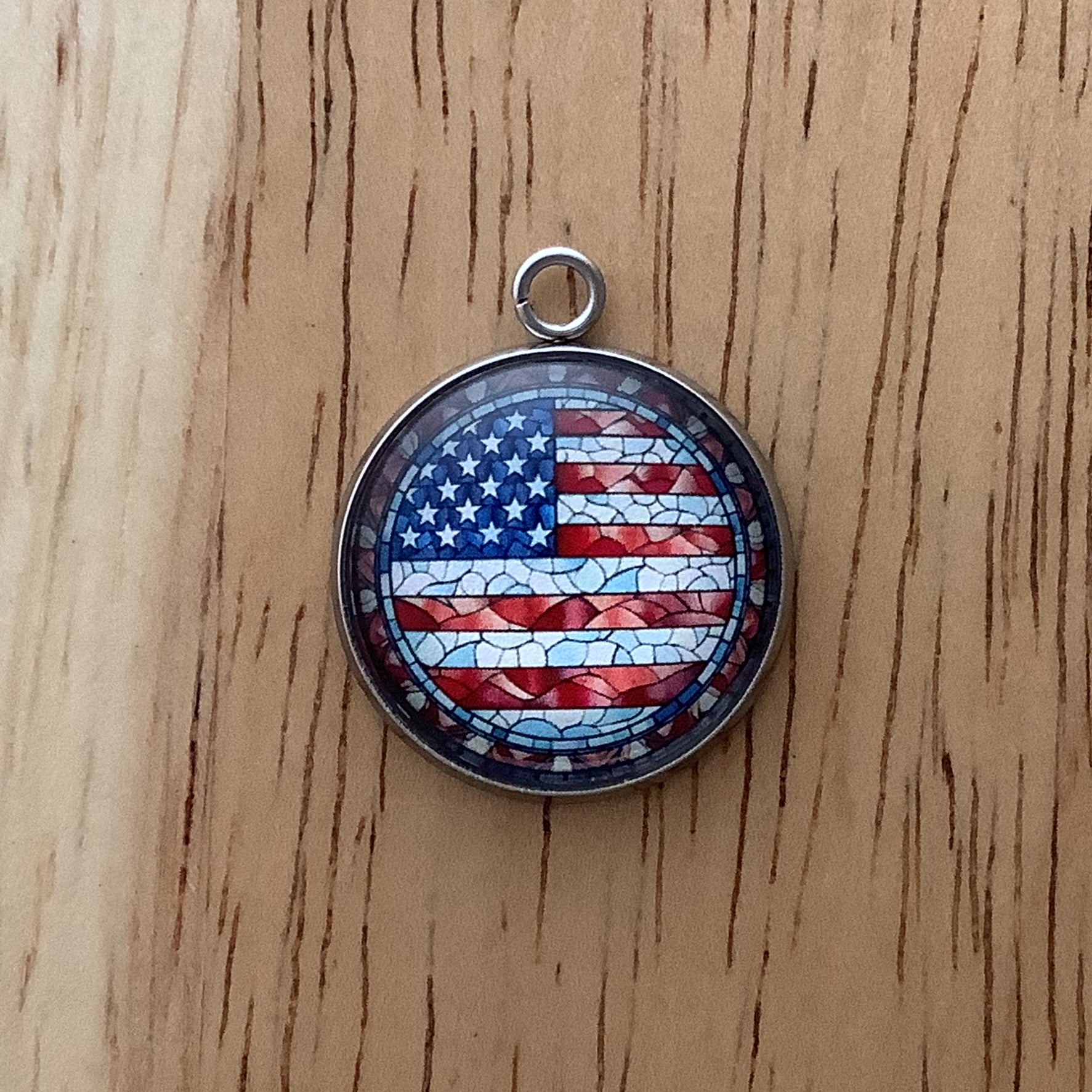 Patriotic Eagles & Flags Stained Glass Style Charms - ILikeWorms