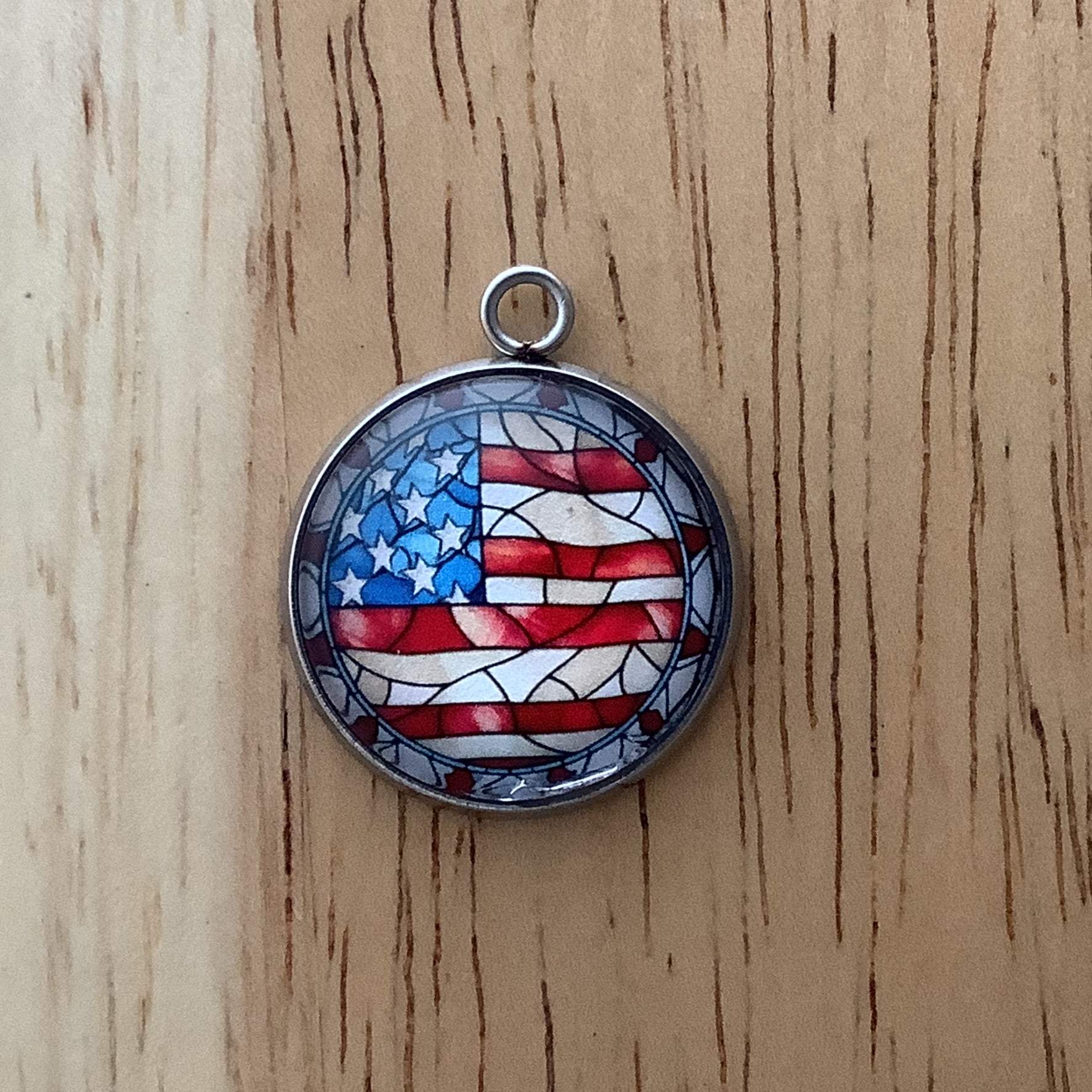 Patriotic Eagles & Flags Stained Glass Style Charms - ILikeWorms